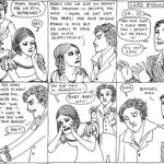 Kate Beaton, a comic strip on Mary Shelley, Percy Bysse Shelley and Lord Byron