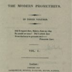 Mary Shelley, Frankenstein, London, 1818, title page of the first edition